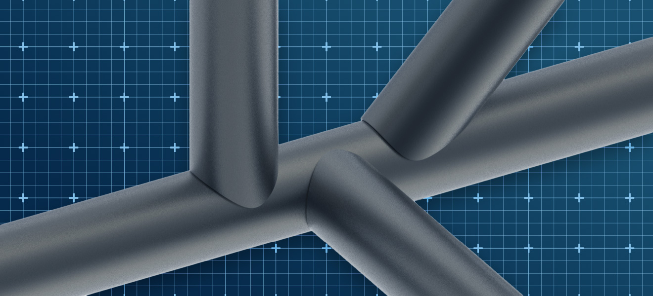 Multiple Pipes intersecting with perfect copes